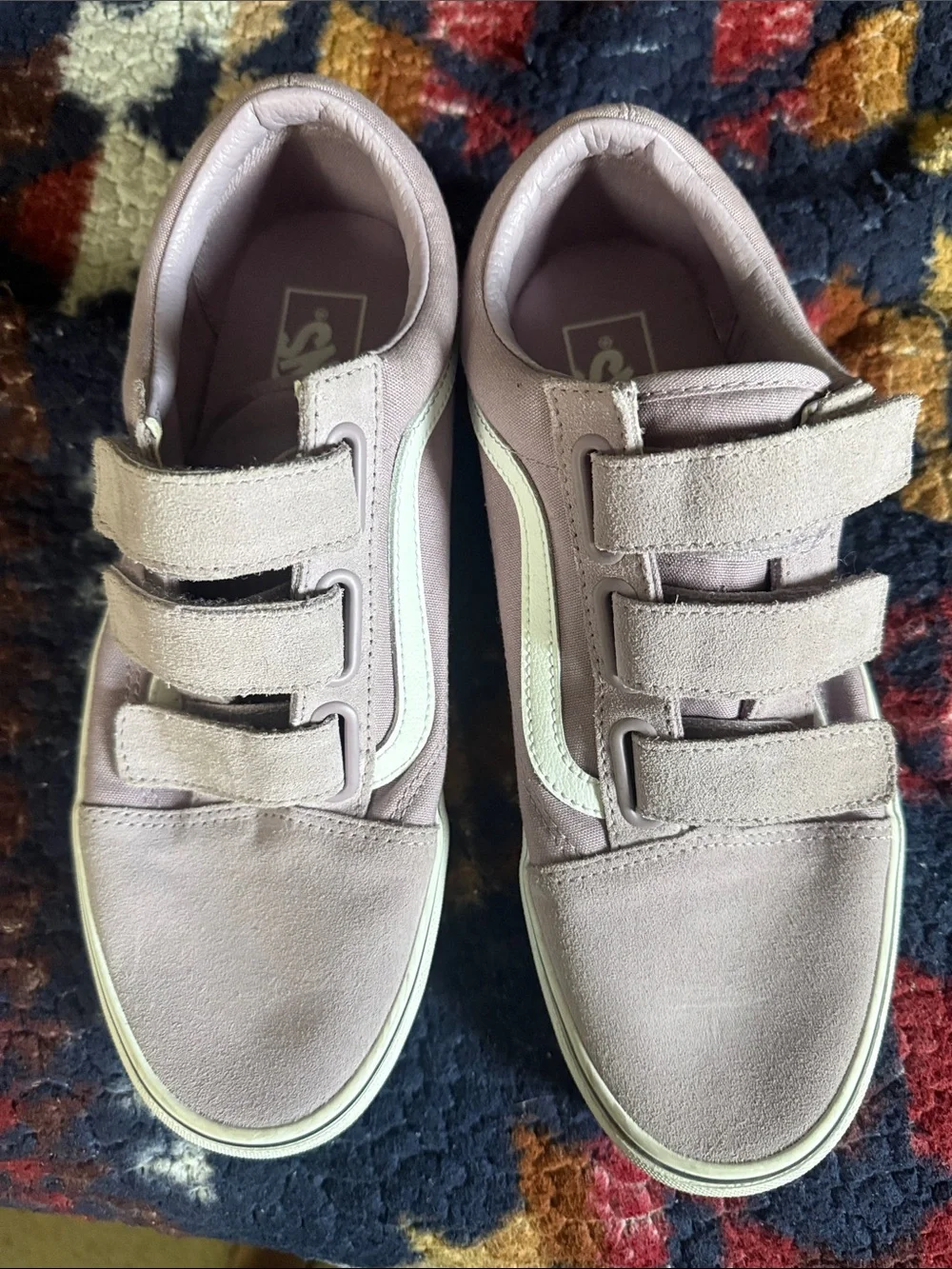 Vans Old Skool Velcro Sneakers in Lavender with White Stripe